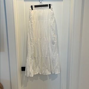 White Tiered Maxi Skirt - Lightweight Women’s Skirt